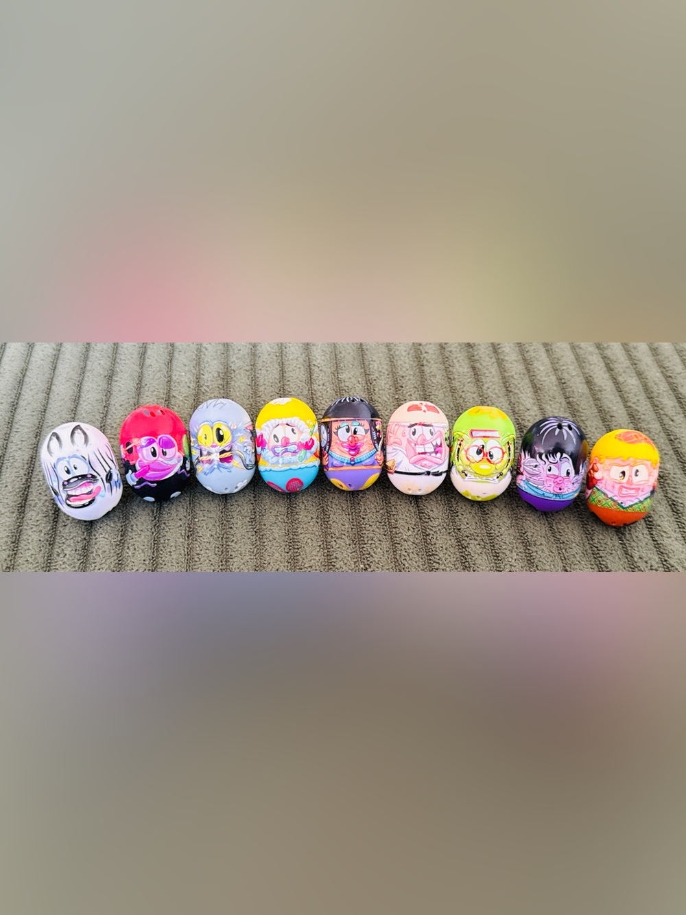 Set of 10 Colorful Kids Character Surprise Eggs - Yellow, Blue, Purple Variety
